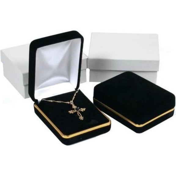 FindingKing Unisex Adult Black Velvet Necklace Pendant Chain Jewelry Gift Boxes Displays