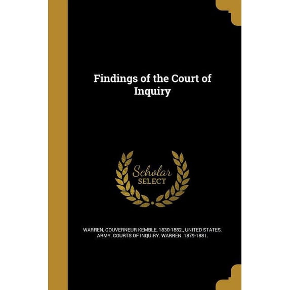 Findings of the Court of Inquiry (Paperback)