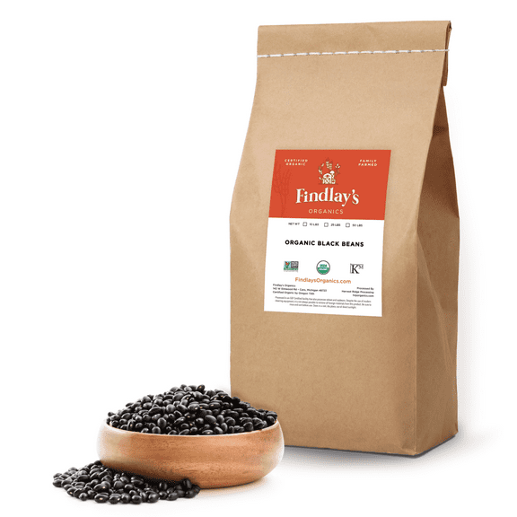 Findlay's Organics Black Beans // Michigan Grown, USDA Organic Certified, Non-GMO, 50 Lbs.
