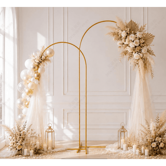 Arch Backdrop Examples Findmall 2 Pcs Gold Metal Arch Backdrop Frame Set 6FT & 7.2FT Heavy ...