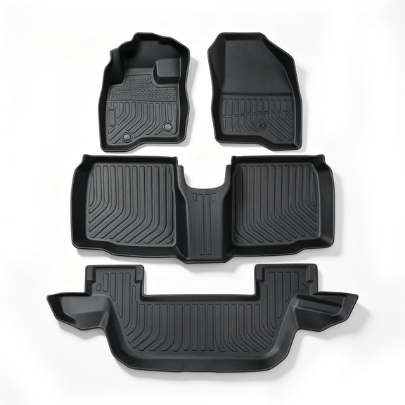 Findmall 3D Tpe Car Floor Mat and Carpet Padding 3 Rows 4 Pieces Replacement for Ford Explorer 2015 - 2019