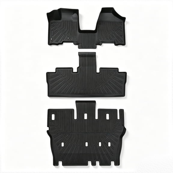 Findmall Black TPE Floor Mats for 2004-2010 Toyota Sienna 7-Seater Custom All Weather Car Floor Liners