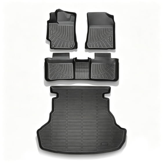 Findmall Custom Fit TPE Floor Mats & Cargo Liner for 2012-2017 Toyota Camry Sedan, Black All Weather Car Floor Liners & Trunk Mat