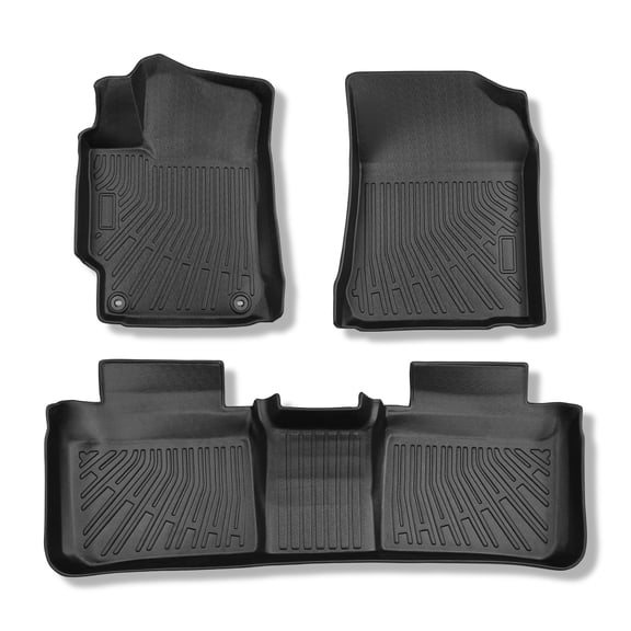 Findmall TPE Floor Mats Liners Set 3pcs Front & Rear Replacement for Toyota Camry 2012-2017 All-Weather Black