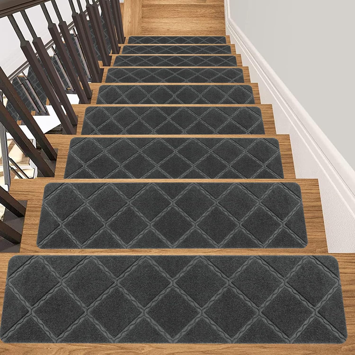 Findosom 15pcs 30''X8'' NonSlip Stair Treads Indoor Carpet Stair