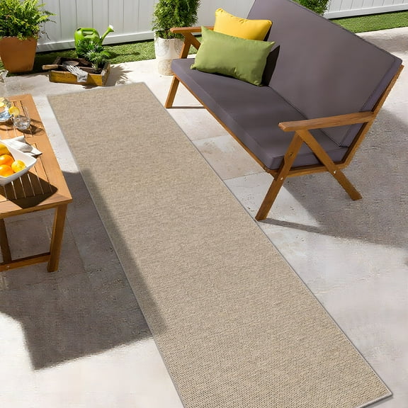 Findosom 2.6'x8' Jute Washable Runner Rug Non Slip Natural Woven Texture Floor Carpet Farmhouse Rug for Living Room,Bedroom,Kitchen,Entryway,Outdoor,Patio Rug,Stain Resistant Rustic Rugs,Natural