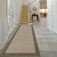 thumbnail image 1 of Findosom 2'x10' Hallway Runner Rug Non Slip Entryway Mat with Rubber Backing,Heavy-duty Durable Entryway Floor Mat Machine Washable Doormat,Laundry Runner Rug for Garage Kitchen,Brown, 1 of 8
