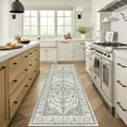 thumbnail image 1 of Findosom 2'x6' Vintage Boho Runner Rug Washable Non-slip Area Rug,Hallway Indoor Farmhouse Bedroom Kitchen Living Room Non Shedding Runner, Contemporary Low Plie Floor Carpet Doormat,Taupe, 1 of 9