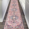 thumbnail image 1 of Findosom 2'x10' Vintage Runner Rug 0.4" Distressed Hallway Rug Non Slip Laundry Runner Rug Decor Rug Washable Runner Rug Kitchen Floor Mat Entryway Rug Runner for Laundry Kitchen Entryway, Pink, 1 of 7