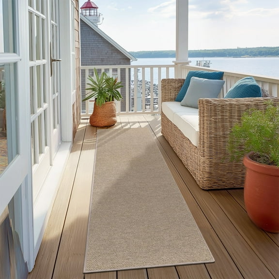 Findosom 2'x5' Jute Washable Runner Rug Non Slip Natural Woven Texture Floor Carpet Farmhouse Rug for Living Room,Bedroom,Kitchen,Entryway,Outdoor,Patio Rug,Stain Resistant Rustic Rugs,Natural