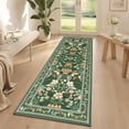 thumbnail image 1 of Findosom 2'x6' Washable Runner Rug for Hallway,Non Slip Floral Laundry Runner Rugs,Low Pile Faux Wool Floor Mat Stain Resistant Carpet Runner Rug for Bedroom Kitchen Living Room Entrance,Green, 1 of 8