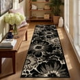 thumbnail image 1 of Findosom Runner Rug for Hallway 2x6 ft,Non-slip Machine Washable Runners Flower Floor Mats Low Pile Carpet Rug Runner with Rubber Backing for Entryway Doormat Bathroom Kitchen Laundry Room,Black, 1 of 9