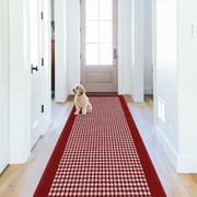Findosom 2'x6' Christmas Hallway Runner Rug Non Slip Entryway Mat with Rubber Backing,Heavy-duty Durable Entryway Floor Mat Machine Washable Doormat,Laundry Run