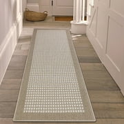 Findosom 2'x6' Hallway Runner Rug Non Slip Entryway Mat with Rubber Backing,Heavy-duty Durable Entryway Floor Mat Machine Washable Doormat,Laundry Runner Rug for Garage Kitchen,Beige