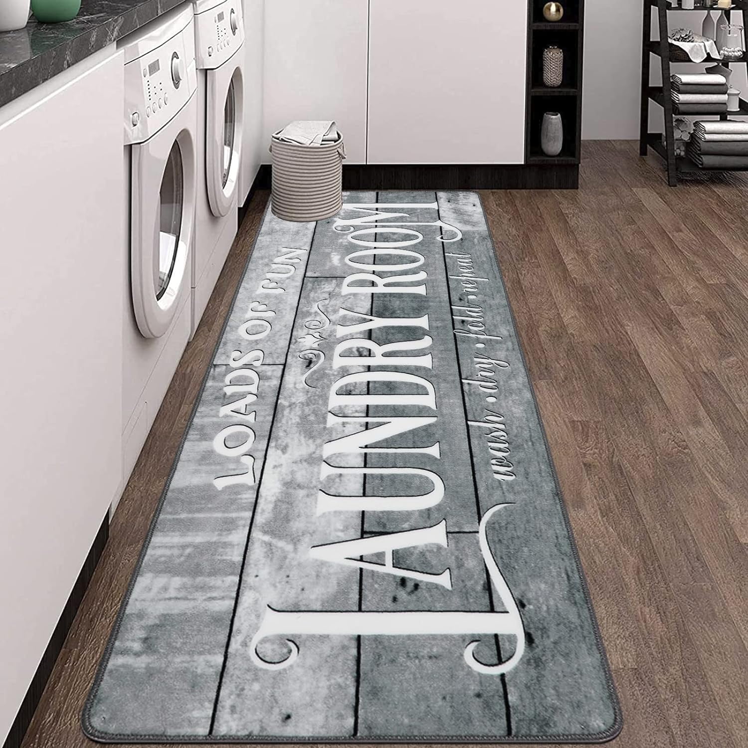 Findosom 2'x6' Laundry Room Rug Farmhouse Runner Rug Washable Non Slip Kitchen Floor Mat Nylon