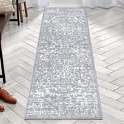 Findosom 2'x6' Vintage Runner Rug 0.4" Distressed Hallway Rug Non Slip Laundry Runner Rug Decor Rug Washable Runner Rug Kitchen Floor Mat Entryway Rug Runner fo