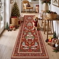 thumbnail image 1 of Findosom 2'x8' Christmas Runner Rug for Hallway, Machine Washable Reindeer Print Floor Carpet,Non-Slip Soft Stain Resistant Bedside Area Rug for Entryway Dining Room Home Decor Rugs,Red, 1 of 8