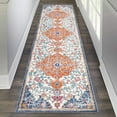 thumbnail image 1 of Findosom 2'x8' Vintage Runner Rug 0.4" Distressed Hallway Rug Non Slip Laundry Runner Rug Decor Rug Washable Runner Rug Kitchen Floor Mat Entryway Rug Runner for Laundry Kitchen Entryway, Orange, 1 of 7