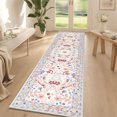 thumbnail image 1 of Findosom 2'x8' Washable Runner Rug for Hallway,Non Slip Floral Laundry Runner Rugs,Low Pile Faux Wool Floor Mat Stain Resistant Carpet Runner Rug for Bedroom Kitchen Living Room Entrance,Pink, 1 of 8
