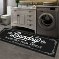 thumbnail image 1 of Findosom 20"x60" Farmhouse Laundry Room Rug Non Slip Rubber Laundry Runner Rug Waterproof Washable Indoor Laundry Rugs and Mats for Kitchen Floor Laundry Room Bathroom Hallway Entryway Decor Black, 1 of 8