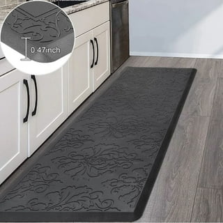 Findosom Anti Fatigue Kitchen Rug Set of 2 Waterproof Non Slip 0.4 Thick  Cushioned Kitchen Runner and Mat Comfort Standing Mats for Home, Office,  Sink 17.3x47+17.3x28 Brown 