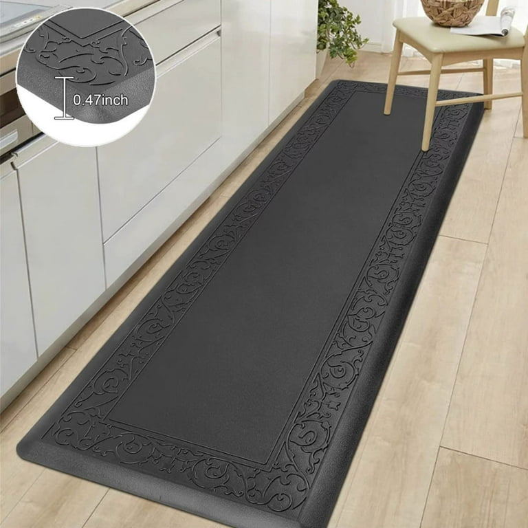 AUTODECO Kitchen Mats and Rugs - Kitchen Floor Mat Cushioned Anti Fatigue  Non Slip Waterproof Runner Rug Heavy Duty Ergonomic Comfort Standing Foam  Mats for Home Office Sink Laundry 17x29, Grey 