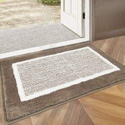 Findosom 24"x36" Front Door Mat Indoor Welcome Mat Entryway Mats for Shoe Scraper Non Slip Doormat Rubber Backing Mud Dirts Trapper Mats Washable Low-Profile Entrance Rug Coffee