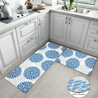  Mattitude Kitchen Mat [2 PCS] Cushioned Anti-Fatigue Non-Skid  Waterproof Rugs Ergonomic Comfort Standing Mat for Kitchen, Floor, Office,  Sink, Laundry, Blue and Gray: Home & Kitchen