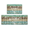 thumbnail image 1 of Findosom 2pcs Anti Fatigue Kitchen Rug Mat Set,Waterproof Oil-proof Non Slip Kitchen Runner Rug,0.4" PVC Thick Ergonomic Cushioned Standing Mat for Kitchen, Sink, Laundry Foam Rug 18"x30"+18"x47", 1 of 8