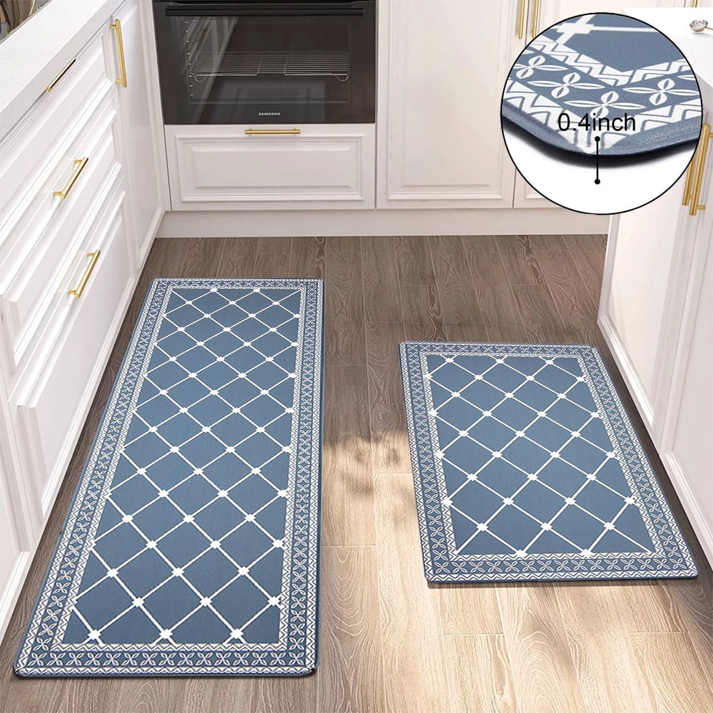 Findosom 2pcs Anti Fatigue Kitchen Rug Set 10mm Thick Cushioned Kitchen