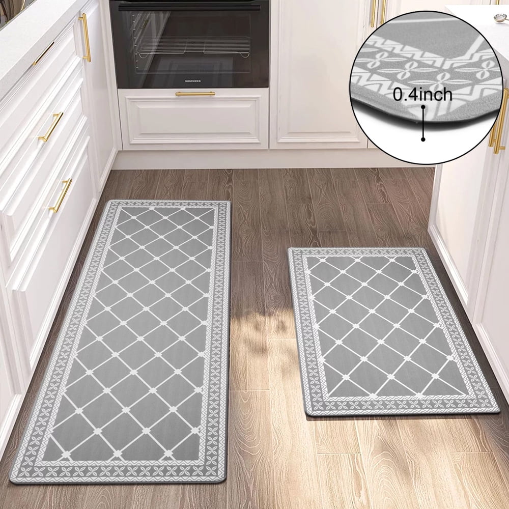 Findosom 2pcs Anti Fatigue Kitchen Rug Set 10mm Thick Cushioned Kitchen