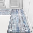 thumbnail image 1 of Findosom 2pcs Anti Fatigue Kitchen Rug Set Waterproof Oil-proof Wipe Clean Non Slip Kitchen Runner and Mat 0.4" Thick PVC Cushioned Standing Mats for Kitchen Sink Office 18"x30"+18"x47" Blue, 1 of 8