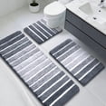thumbnail image 1 of Findosom Bathroom Rugs Set of 3,Absorbent Non-Slip Machine Washable Bath Rugs, Microfiber Quick Dry Bath Mats for Bathroom Floor Tub Shower Bedroom Kitchen,20"x32"+20"x59"+U Shape 20"x24" Gray, 1 of 9