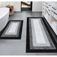 thumbnail image 1 of Findosom 2pcs Bathroom Rug Set with U-Shaped Toilet Mat Non-Slip Plush Shaggy Bath Mats Absorbent Microfiber Bath Rugs Washable Shower Rugs for Bathroom Floor, Tub, Shower 18"x26"+18"x48" Black, 1 of 6