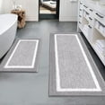 thumbnail image 1 of Findosom 2pcs Bathroom Rug Set with U-Shaped Toilet Mat Non-Slip Plush Shaggy Bath Mats Absorbent Microfiber Bath Rugs Washable Shower Rugs for Bathroom Floor, Tub, Shower 18"x26"+18"x48" Light Gray, 1 of 7
