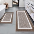 thumbnail image 1 of Findosom 2pcs Bathroom Rug Set with U-Shaped Toilet Mat Non-Slip Plush Shaggy Bath Mats Absorbent Microfiber Bath Rugs Washable Shower Rugs for Bathroom Floor, Tub, Shower 18"x26"+18"x48" Coffee, 1 of 6