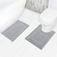 thumbnail image 1 of Findosom 2pcs Bathroom Rugs Set Non Slip Bath Rugs with U Shape Toilet Rugs Set Soft Absorbent Bath Mats Machine Washable Plush Shower Rug Grey 16"x24"+U 20"x24", 1 of 7