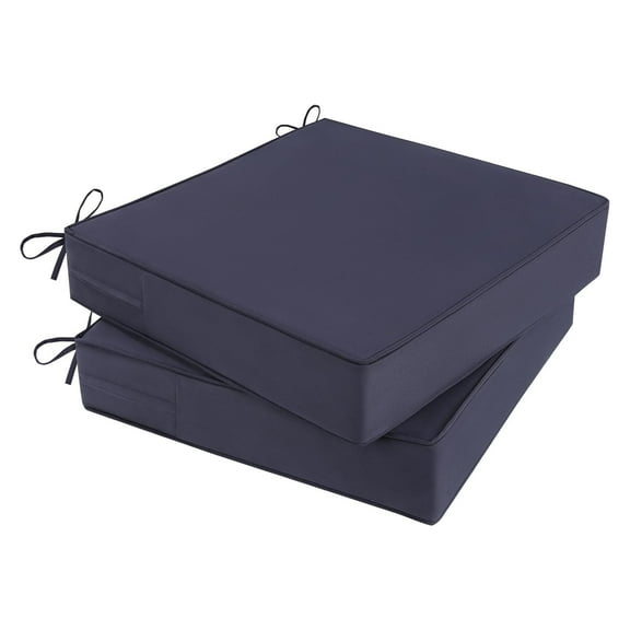 Findosom 2pcs Patio Chair Cushions 19x19 Inch Waterproof Fade Resistant Outdoor Seat Cushions for Patio Furniture Garden Sofa Couch Chair Pads with Adjustable Straps, Gray