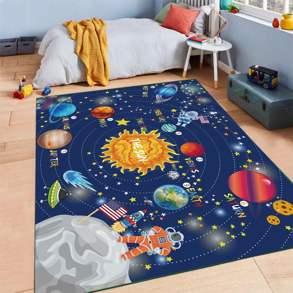 Findosom 3.4'x5' Kids Play Rug Playmat Non Slip Classroom Rug Nursery