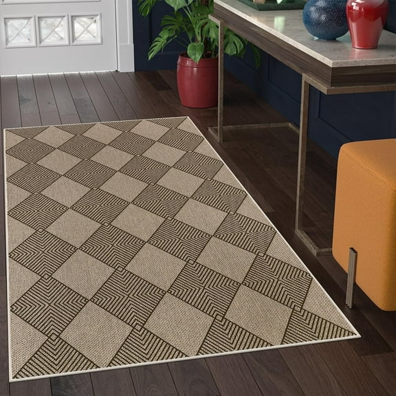 Findosom 3'x5' Jute Washable Runner Rug Non Slip Natural Woven Texture Floor Carpet Farmhouse Rug for Living Room,Bedroom,Kitchen,Entryway,Indoor,Patio Area Rug,Stain Resistant Rustic Rugs,Brown