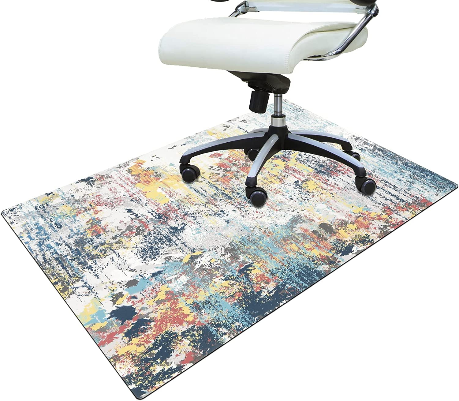 "Findosom 36""x48"" Abstract Office Chair Mat, NonSlip Rug Protector