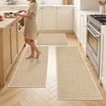 thumbnail image 1 of Findosom 3pc Braided Kitchen Rug Set, Non Slip Stain Resistant Washable Kitchen Runner Rugs, Low Pile Durable Indoor Kitchen Rug and Mat For Sink,Hallway,Entryway 20"x32"+20"x47"+20"x59" Brown, 1 of 8