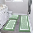 thumbnail image 1 of Findosom 3pcs Bathroom Rugs Set with U-Shaped Mat, Non Slip, Quick Drying, Ultra Soft and Water Absorbent Bath Rug Mat Carpet Machine Washable 18"x26"+18"x48"+U Shape 20"x24" Green, 1 of 8