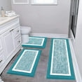thumbnail image 1 of Findosom 3pcs Bathroom Rugs Set with U-Shaped Mat, Non Slip, Quick Drying, Ultra Soft and Water Absorbent Bath Rug Mat Carpet Machine Washable 18"x26"+18"x48"+U Shape 20"x24" Aqua, 1 of 8