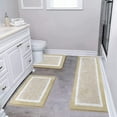 thumbnail image 1 of Findosom 3pcs Bathroom Rugs Set with U-Shaped Mat, Non Slip, Quick Drying, Ultra Soft and Water Absorbent Bath Rug Mat Carpet Machine Washable 18"x26"+18"x48"+U Shape 20"x24" Beige, 1 of 8