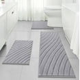 thumbnail image 1 of Findosom 3pcs Bathroom Rugs Set with U-Shaped Mat,Rubber Backing,Quick Dry,Ultra Soft Machine Washable Bath Mats for Bathroom Floor,Tub,Shower,Microfiber Bath Mats 18"x26"+18"x48"+U 20"x24" Gray, 1 of 10