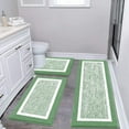 thumbnail image 1 of Findosom 3pcs Bathroom Rugs Set with U-Shaped Mat, Non Slip, Quick Drying, Ultra Soft and Water Absorbent Bath Rug Mat Carpet Machine Washable 20"x32"+20"x59"+U Shape 20"x24" Green, 1 of 7