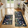 thumbnail image 1 of Findosom Floral Non-Slip Kitchen Rugs Set of 2,Washable Kitchen Mat Farmhouse Kitchen Floor Mats Runner for Home Sink Entrance Laundry Hallway,20"x32"+20"x47" Black, 1 of 8