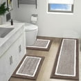 thumbnail image 1 of Findosom 3pcs Bathroom Rug Set with Contour Toilet Mat Non-Slip Plush Shaggy Bath Mats Super Absorbent Microfiber Bath Rugs Washable Shower Rugs for Bathroom,Tub,Toilet 18"x26"+18"x48"+U20"x24", 1 of 8