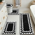 thumbnail image 1 of Findosom 4-Piece Bathroom Rugs Set,Non Slip Absorbent Bath Mat,Machine Washable Microfiber Quick Dry Bath Rug for Bathroom Bedroom Kitchen Shower Tub,Black, 1 of 7